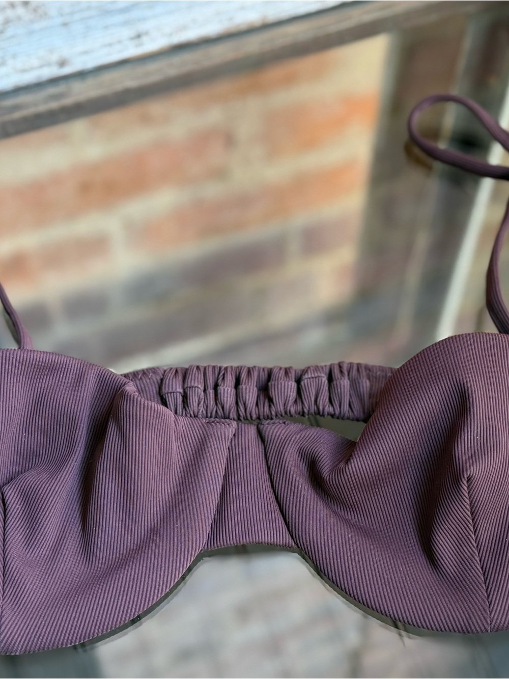 Women's Purple Ribbed Bandeau Bra